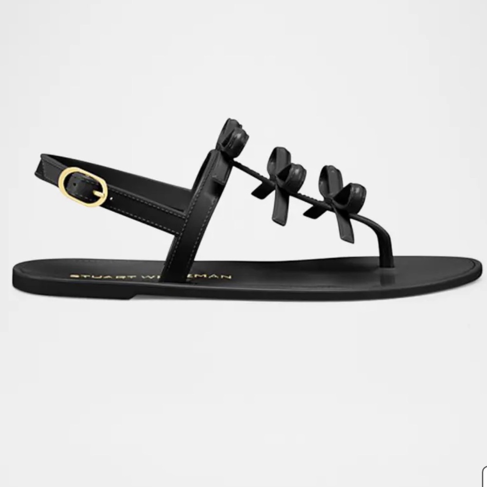 Women’s Size 8 (Euro Sz 39) Staurt Weitzman Felicity Bow Jelly Sandals In Black